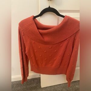 Women's Coral Sweater with Textured Design